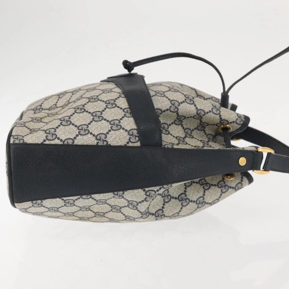 GUCCI GG Supreme Shoulder Bag PVC Navy Gold 001 084 0853 Auth 142551 - Picture 4 of 16